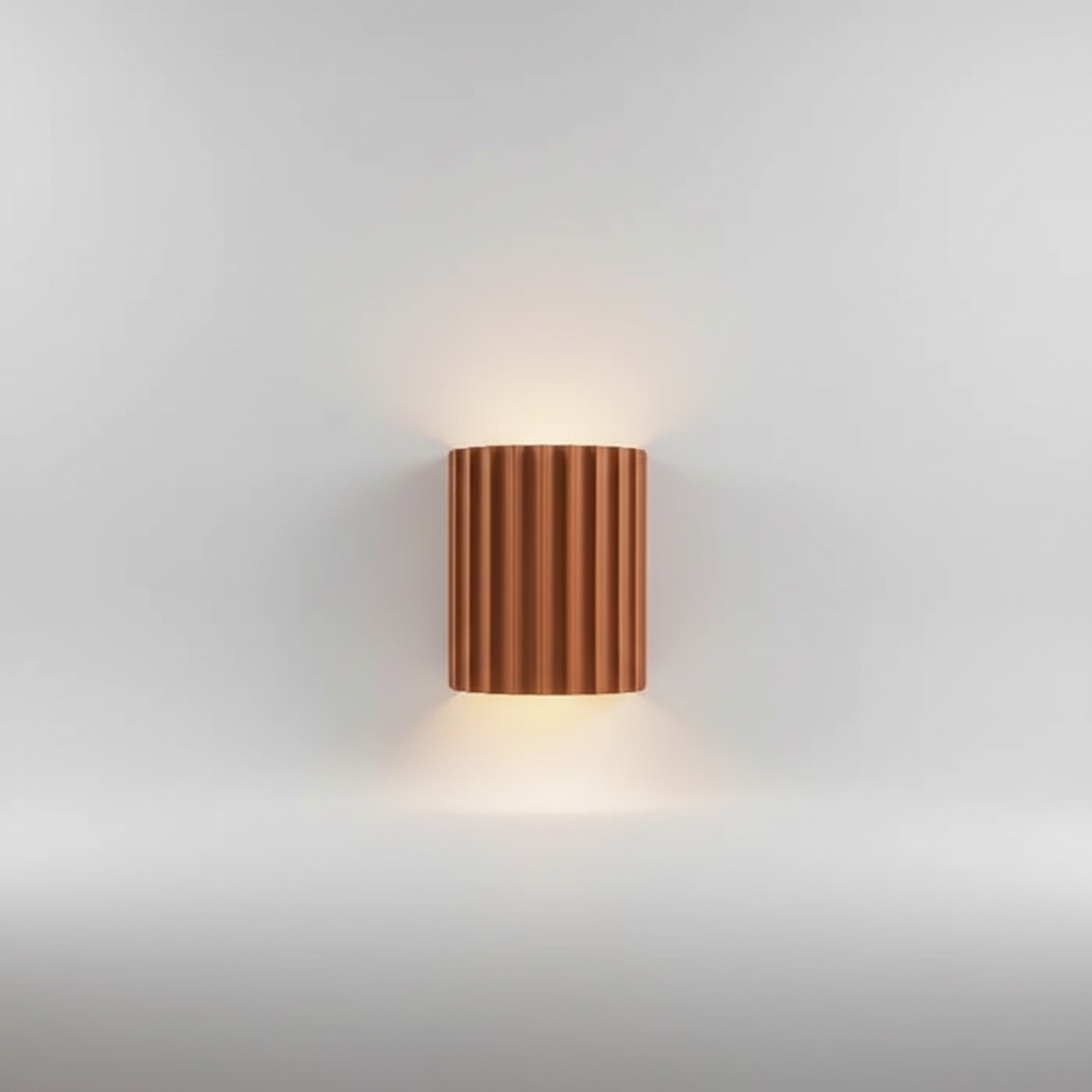 Lámpara de pared escultórica artística de resina con acabado texturizado