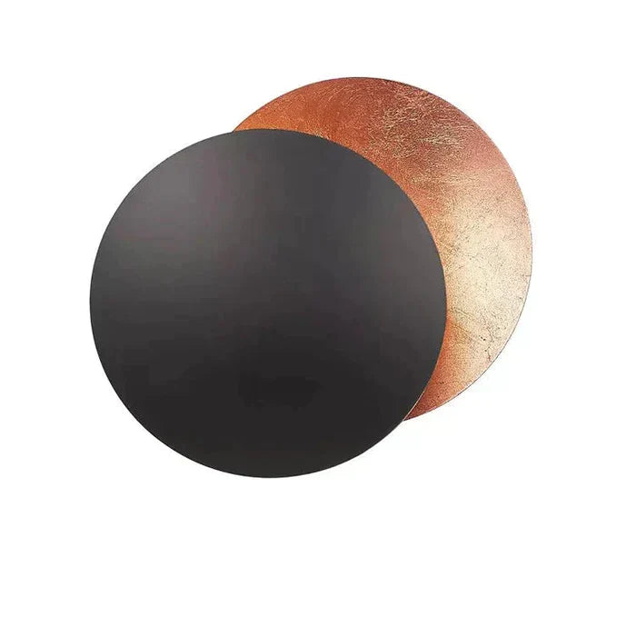 Lámpara de pared moderna de discos superpuestos inspirada en un eclipse solar