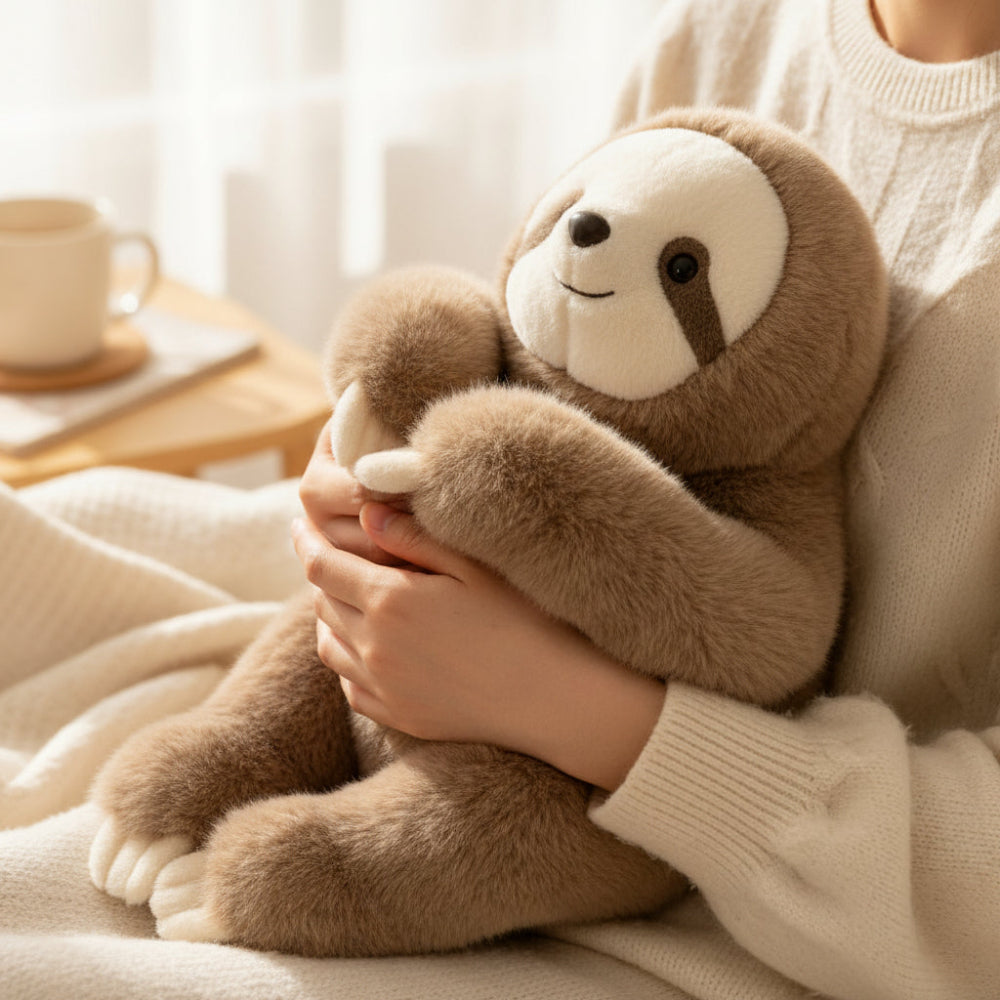 Juguete de cojín de peluche suave y redondeado con forma de animal para abrazar