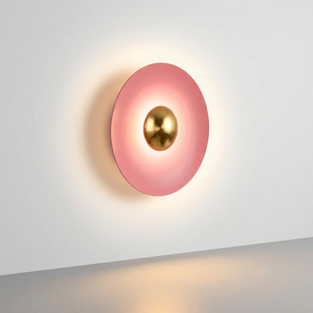Lámpara de pared circular minimalista con resplandor de halo