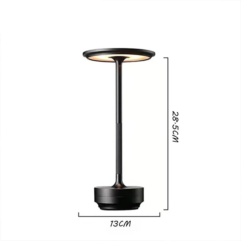Lámpara de mesa minimalista de aluminio, inalámbrica, táctil, recargable y regulable