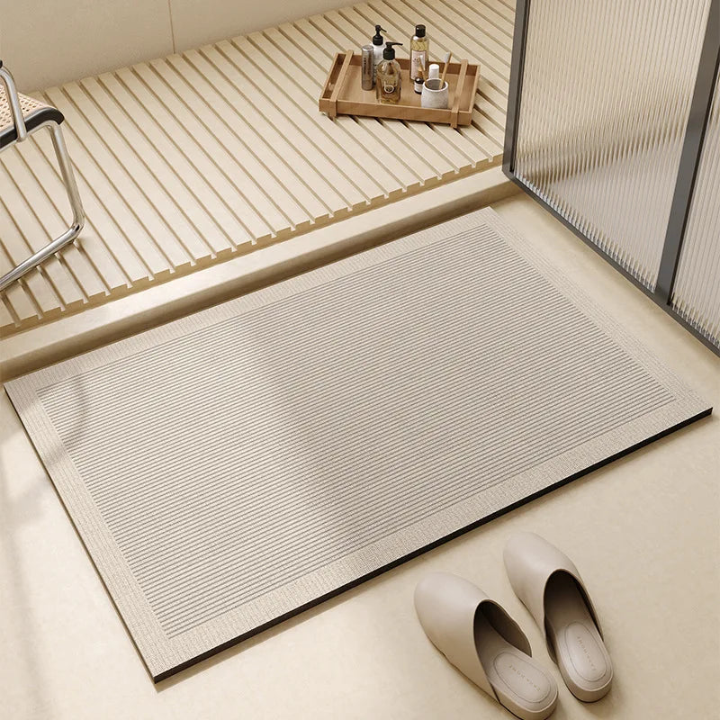 Alfombrilla de baño minimalista, suave, superabsorbente, de secado rápido y antideslizante