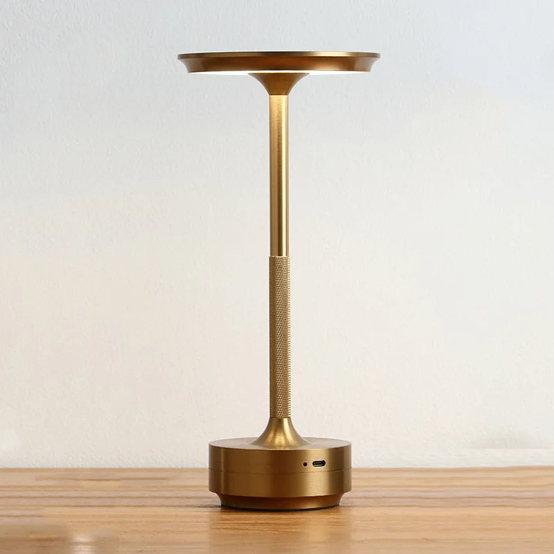 Lámpara de mesa minimalista de aluminio, inalámbrica, táctil, recargable y regulable