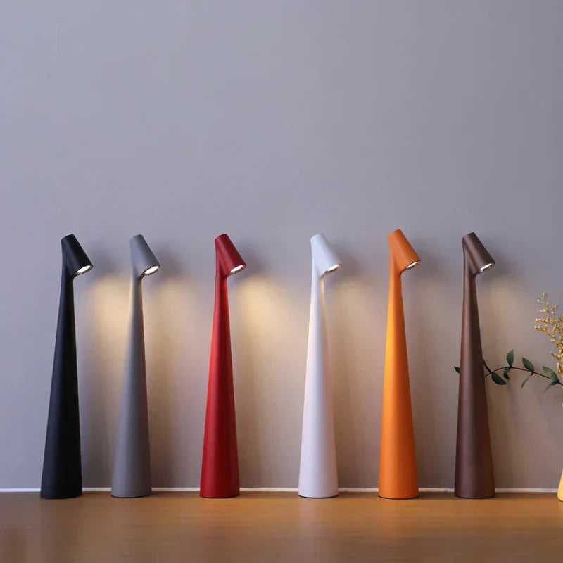 Lámpara de mesa portátil, delgada y minimalista, inalámbrica, recargable, táctil y regulable
