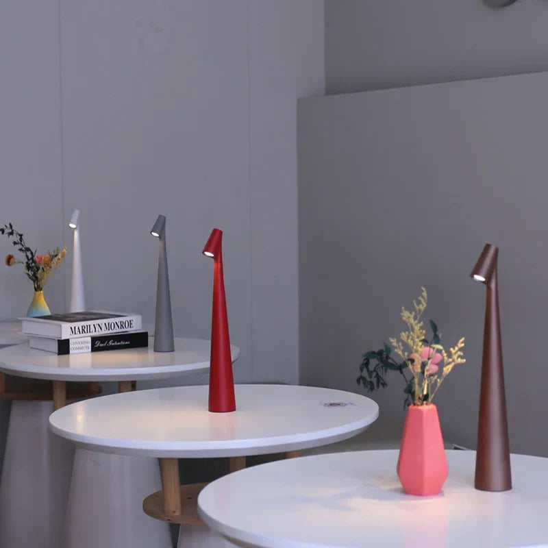Lámpara de mesa portátil, delgada y minimalista, inalámbrica, recargable, táctil y regulable