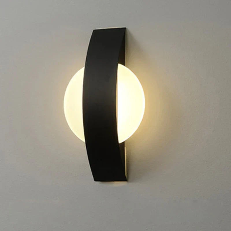 Aplique de pared minimalista de panel de hierro y esfera de acrílico