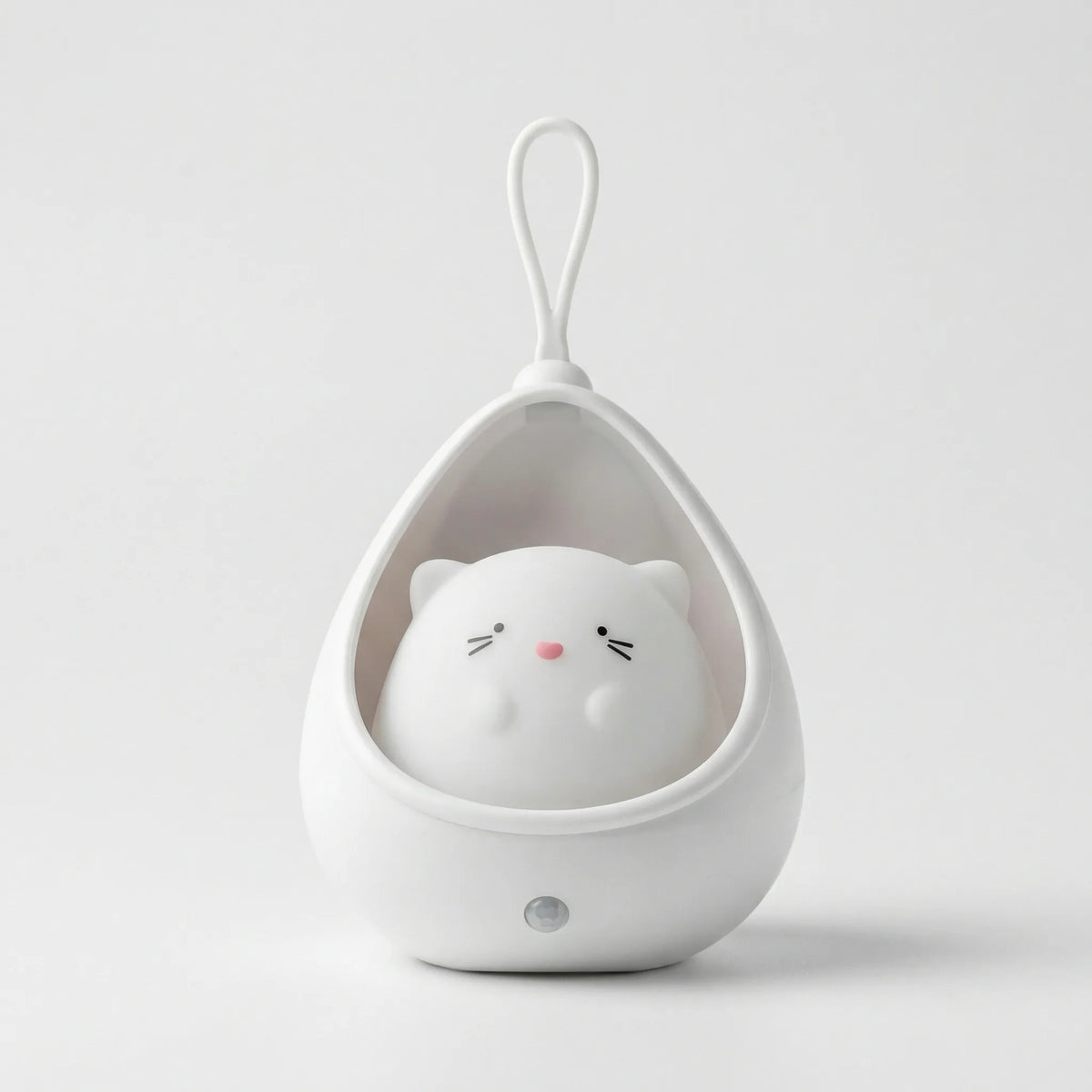 Lámpara portátil de mesa de noche infantil con forma de lágrima y cara de gato