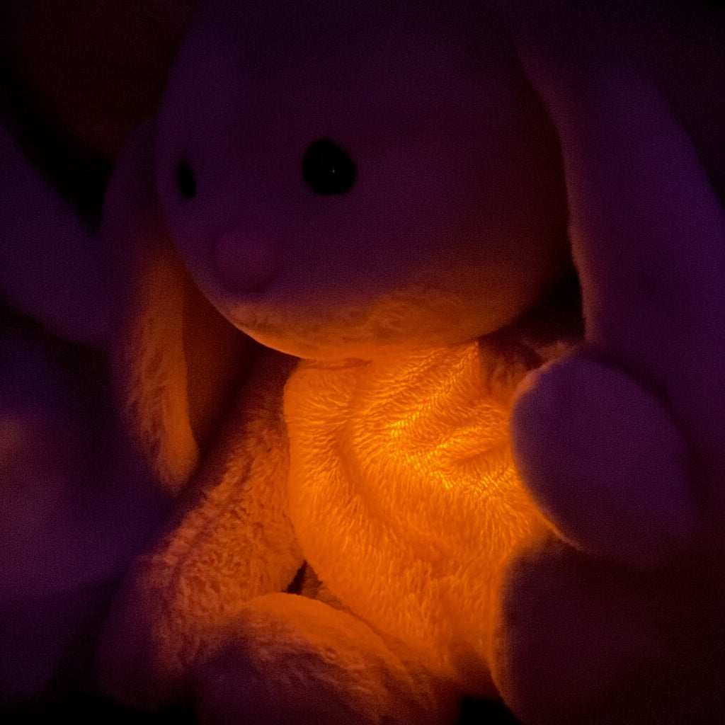 Peluche de conejito suave y acogedor con respiración, juguete relajante de compañía
