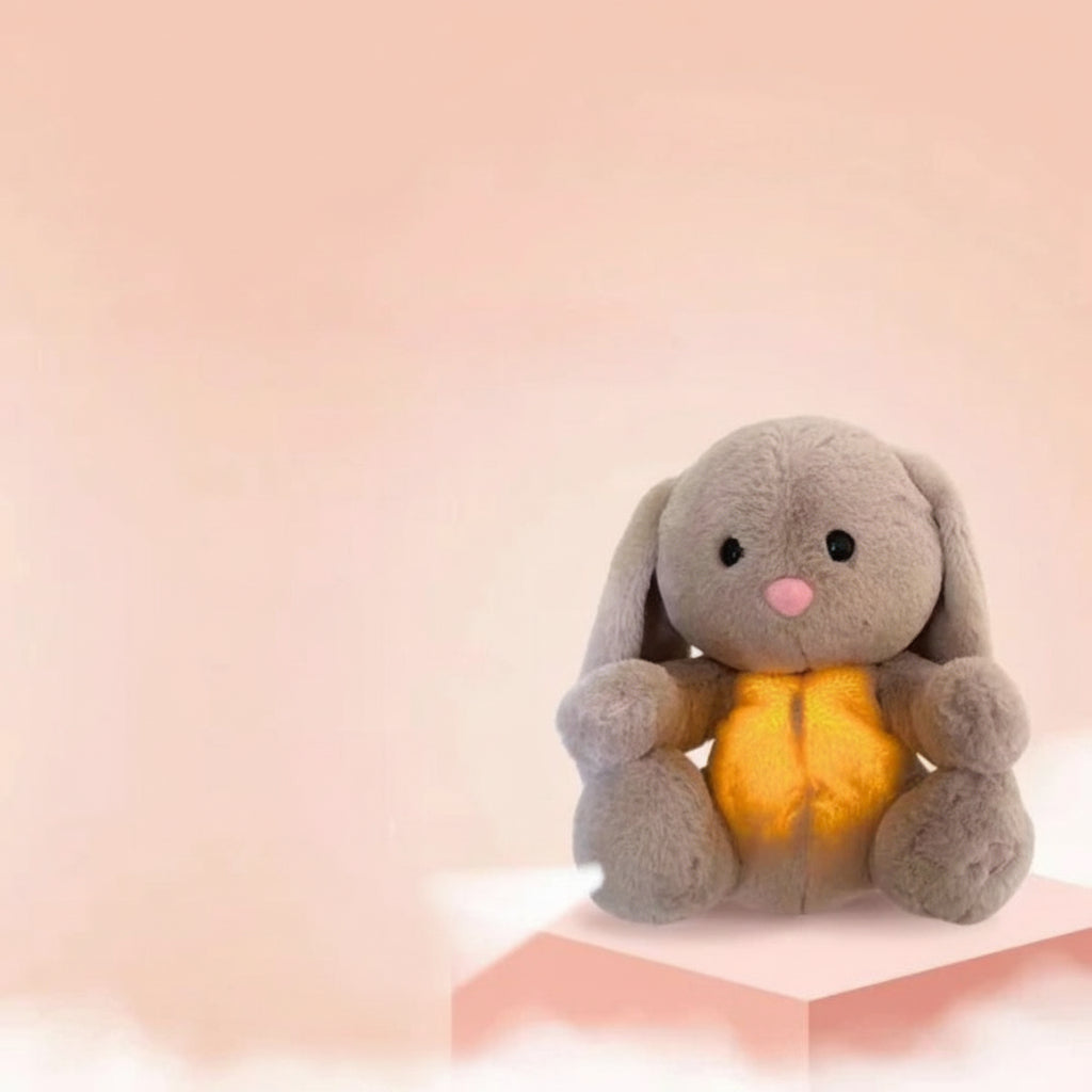 Peluche de conejito suave y acogedor con respiración, juguete relajante de compañía