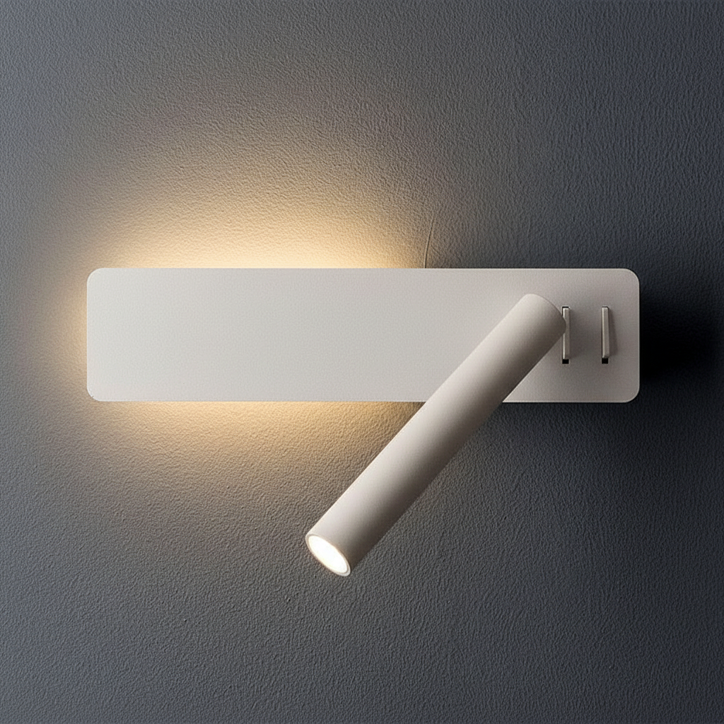 Aplique de pared ajustable para lectura en dormitorio, con brazo giratorio y regulable