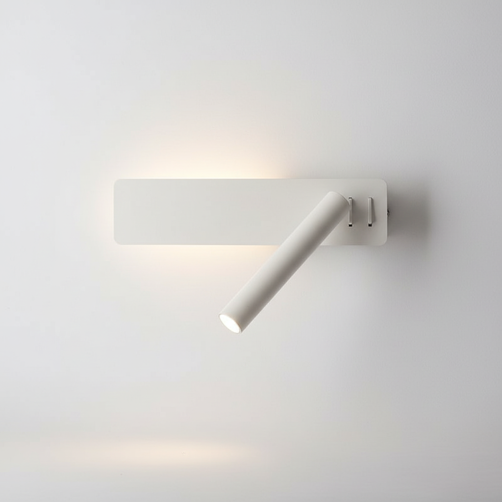 Aplique de pared ajustable para lectura en dormitorio, con brazo giratorio y regulable