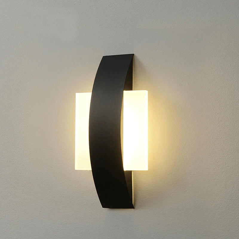 Aplique de pared minimalista de panel de hierro y esfera de acrílico
