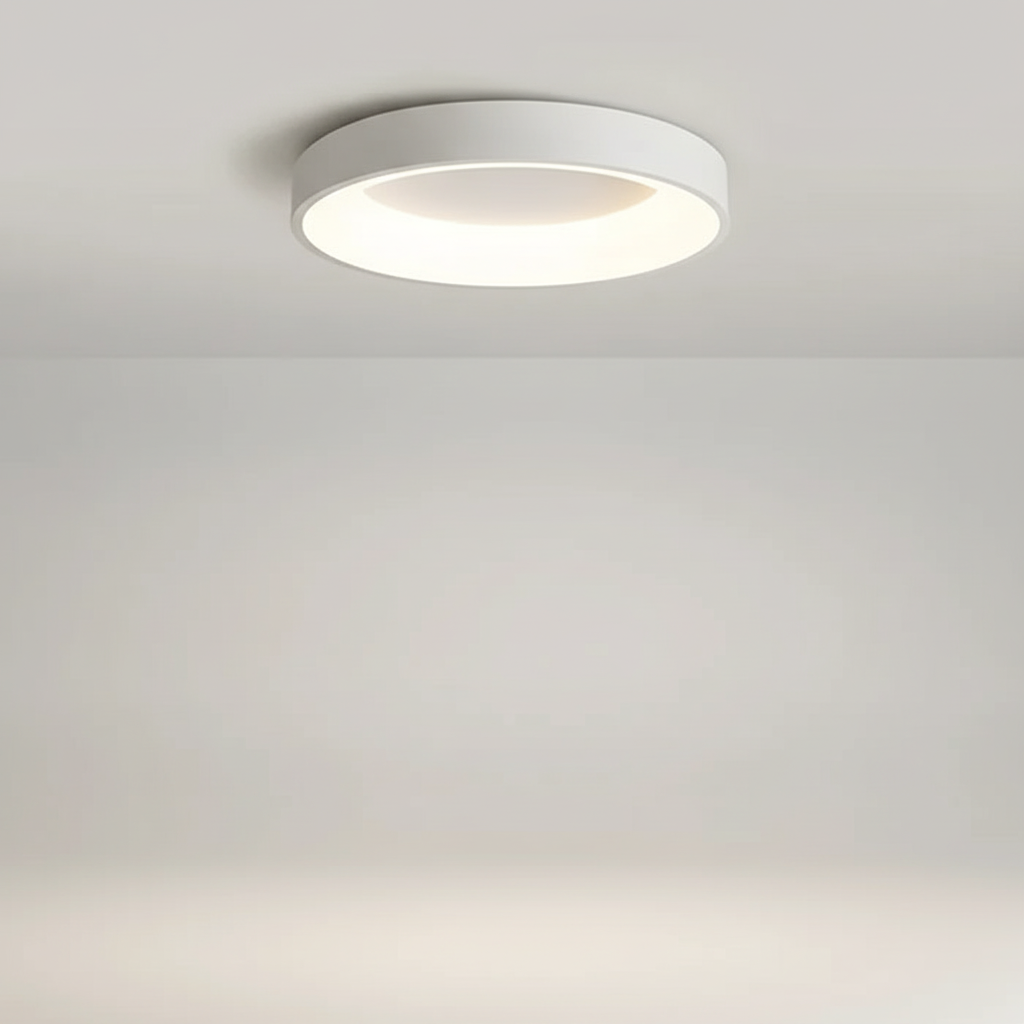 Lámpara de techo escandinava minimalista redonda de aluminio y acrílico, de montaje empotrado