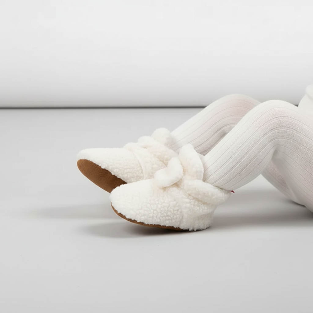 Calcetines tipo pantufla antideslizantes de tela de peluche suave para niños pequeños, con banda ajustable en el tobillo
