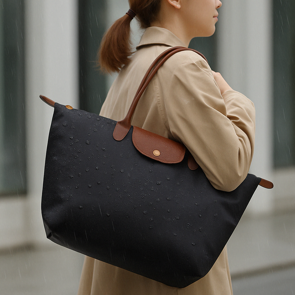 Bolso tote espacioso e impermeable con interior de varios compartimentos