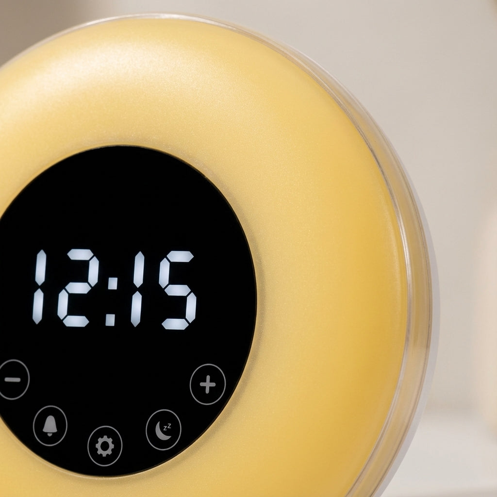 Reloj despertador regulable de mesa de noche con simulación del amanecer y sonidos de la naturaleza
