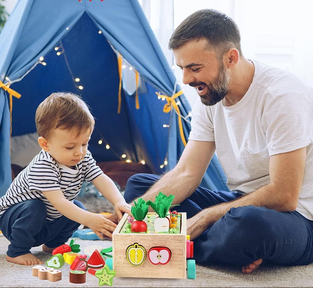 Set de juego de granja de madera para clasificar, juguete educativo Montessori