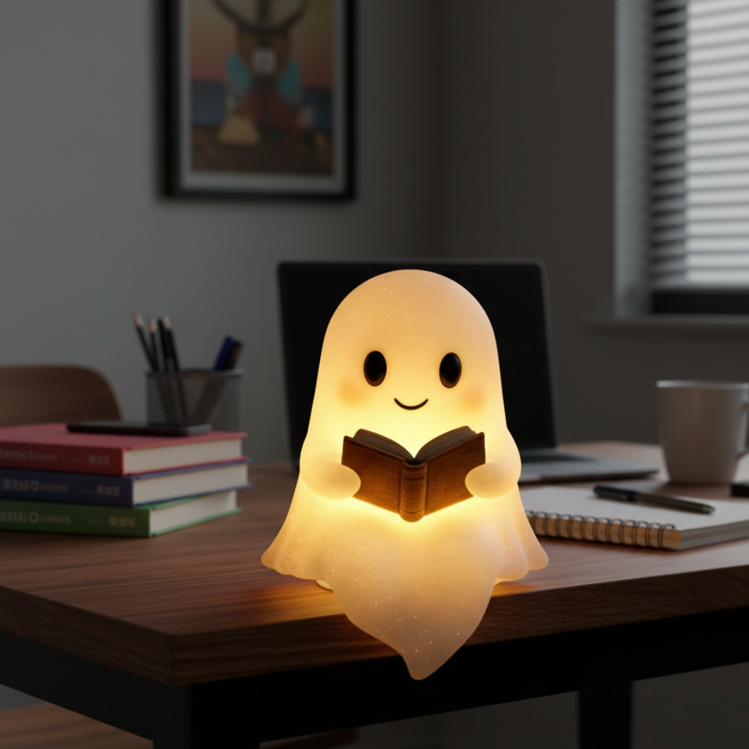 Lámpara de mesa y luz nocturna con forma de fantasma adorable