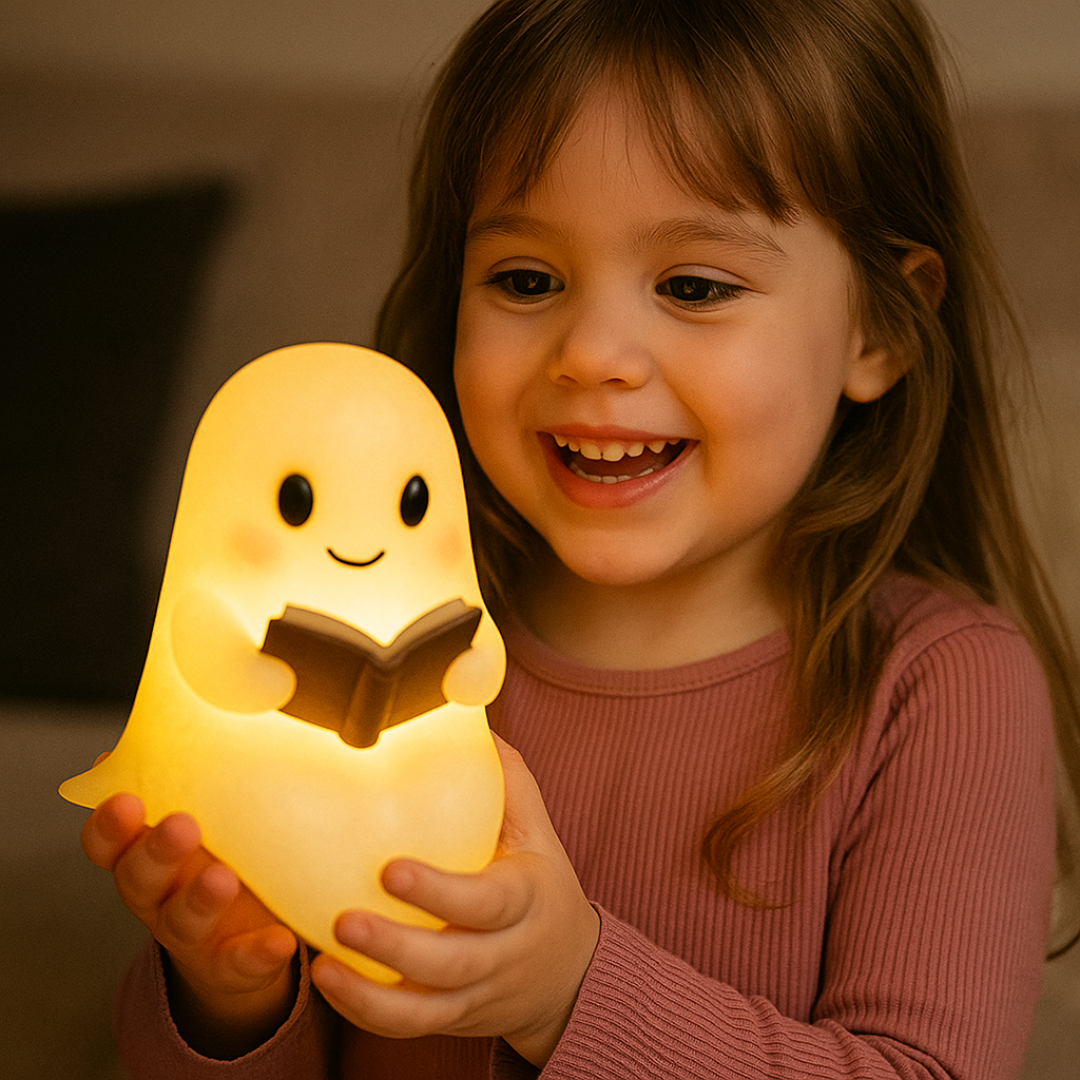 Lámpara de mesa y luz nocturna con forma de fantasma adorable