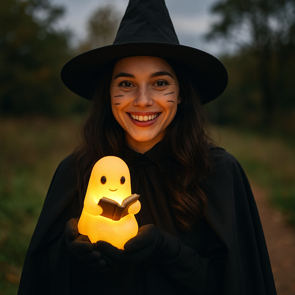 Lámpara de mesa y luz nocturna con forma de fantasma adorable