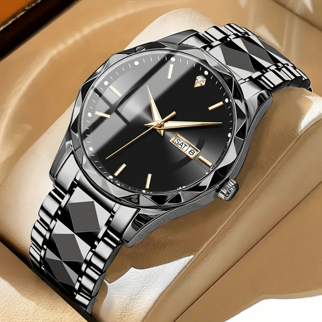 Reloj deportivo con cronógrafo, pantalla doble, ligero, de titanio y resistente a los arañazos