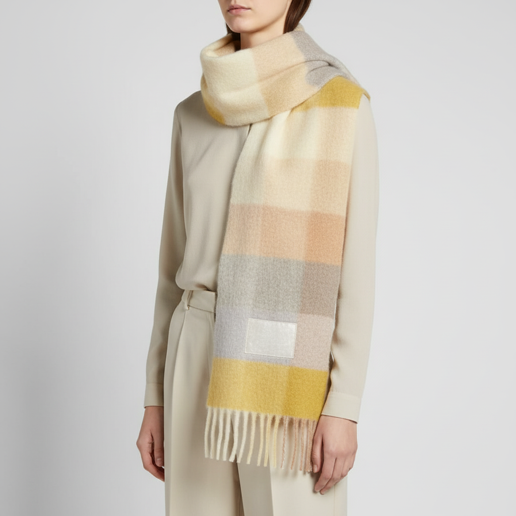 Bufanda de invierno clásica, suave y esponjosa, con estampado de cuadros