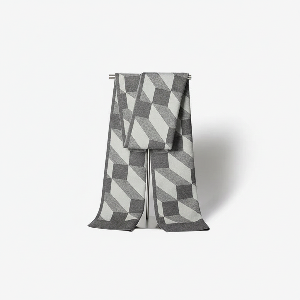 Bufanda de invierno suave y elegante con estampado para hombre