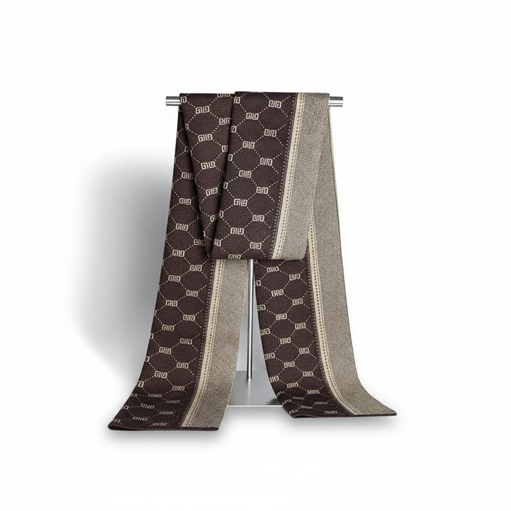 Bufanda de invierno suave y elegante con estampado para hombre