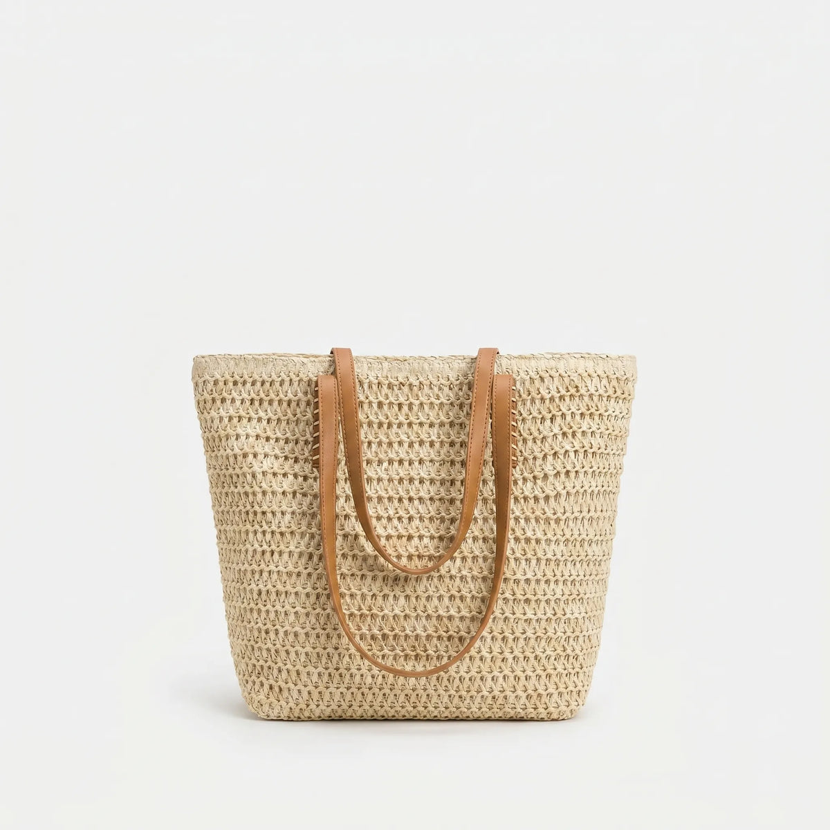 Bolso tote de playa de hombro, espacioso, tejido con textura y cierre de cremallera