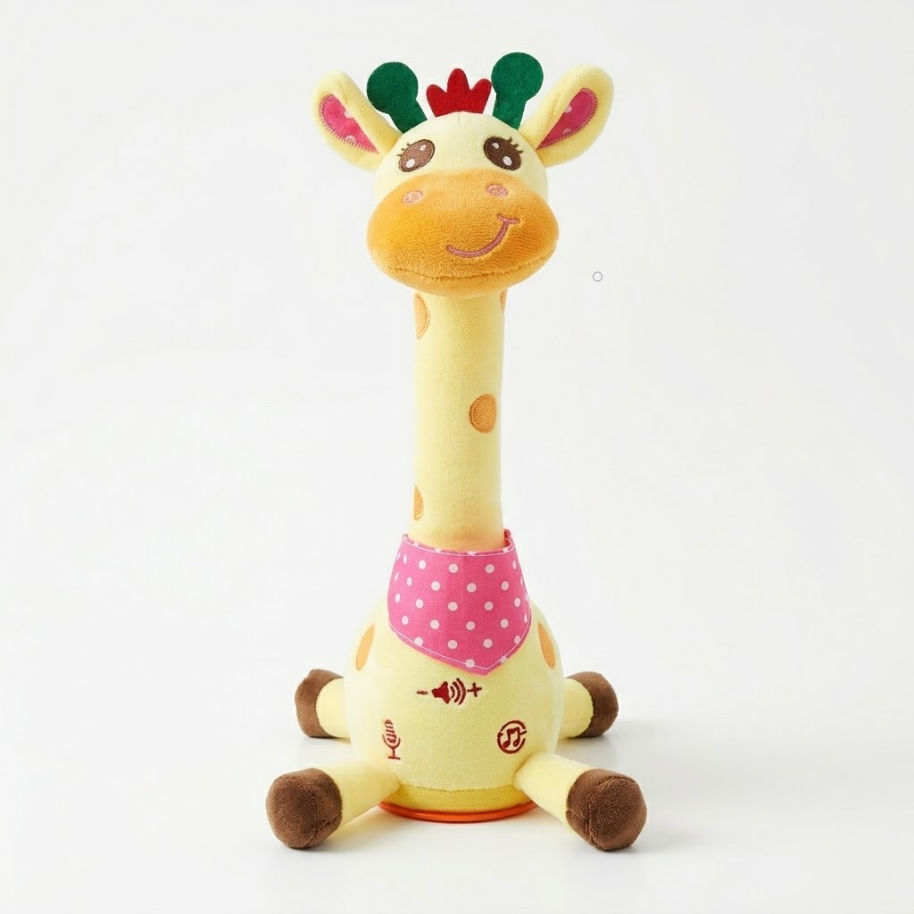 Juguete musical interactivo de jirafa de peluche abrazable que canta y habla