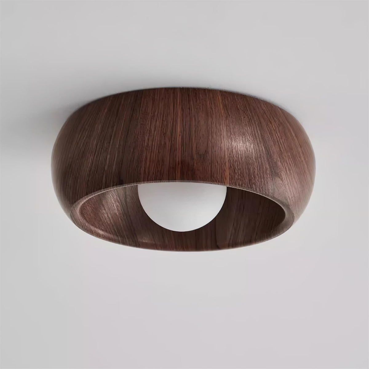 Lámpara de techo minimalista redonda de madera, estilo escandinavo japandi, de superficie