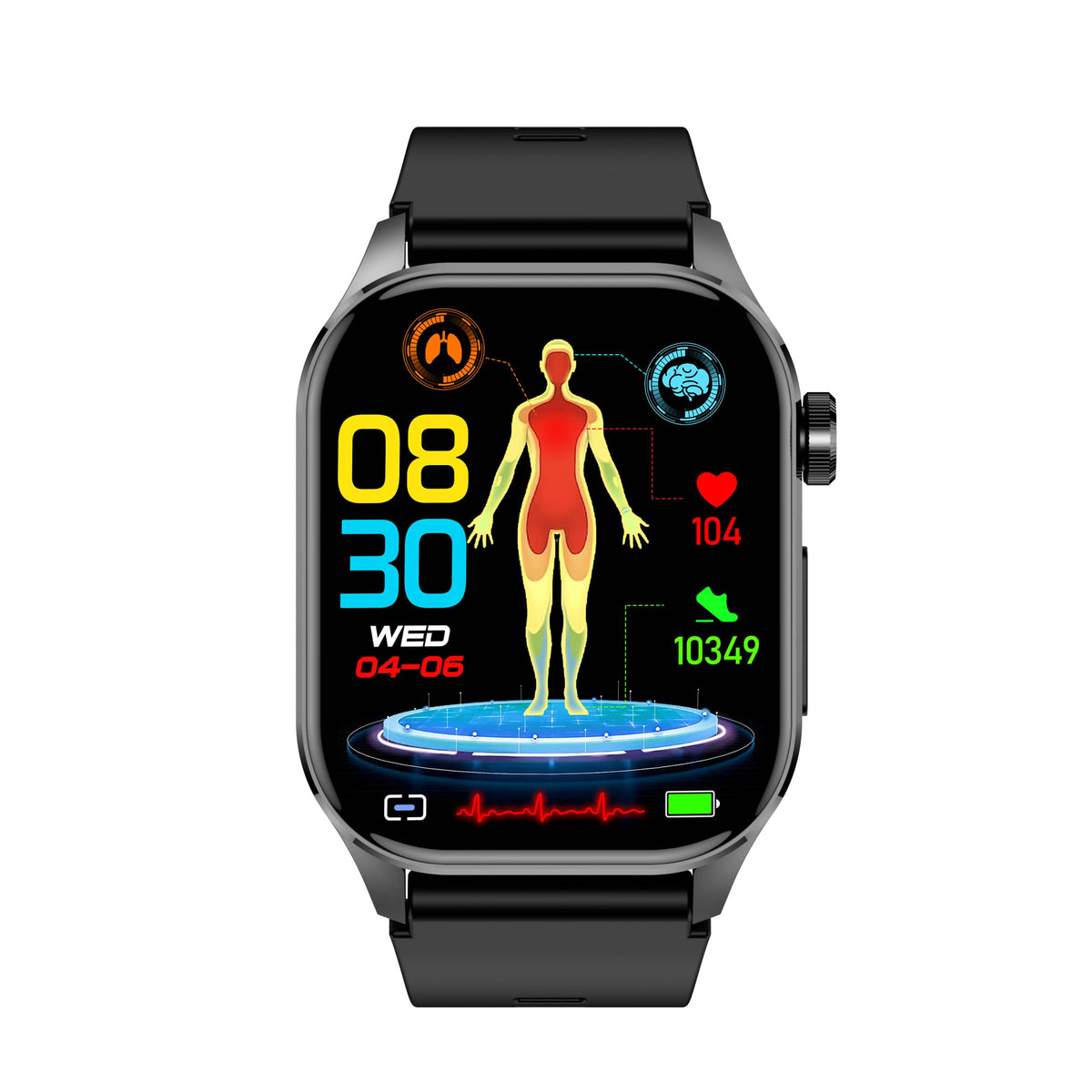 Reloj inteligente resistente al agua con pantalla AMOLED y seguimiento de la frecuencia cardíaca y el ECG