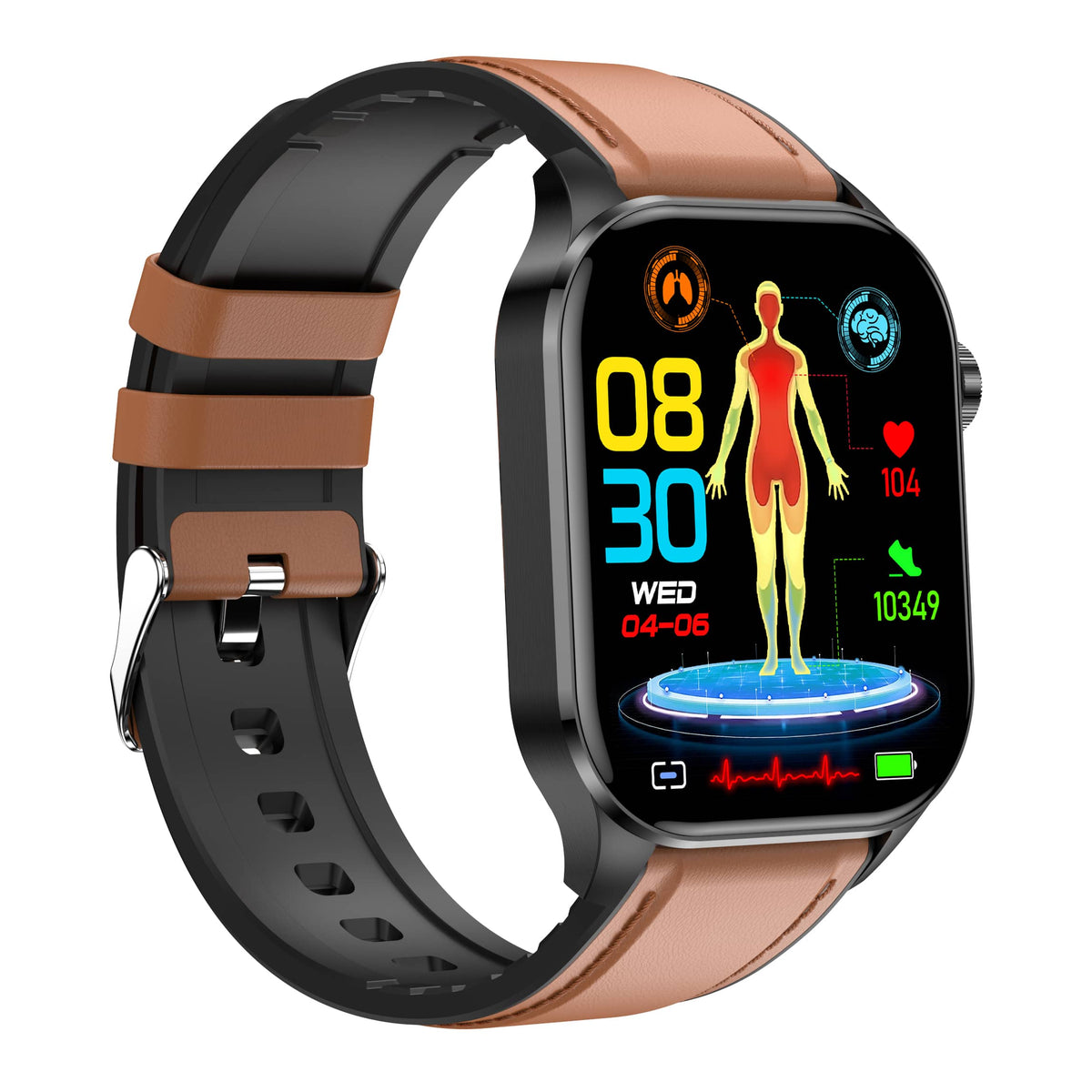 Reloj inteligente resistente al agua con pantalla AMOLED y seguimiento de la frecuencia cardíaca y el ECG