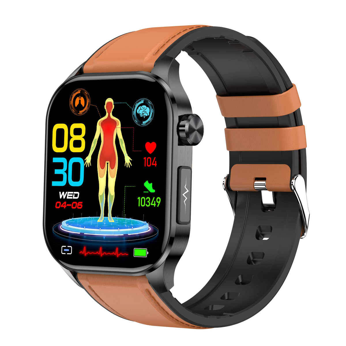 Reloj inteligente resistente al agua con pantalla AMOLED y seguimiento de la frecuencia cardíaca y el ECG