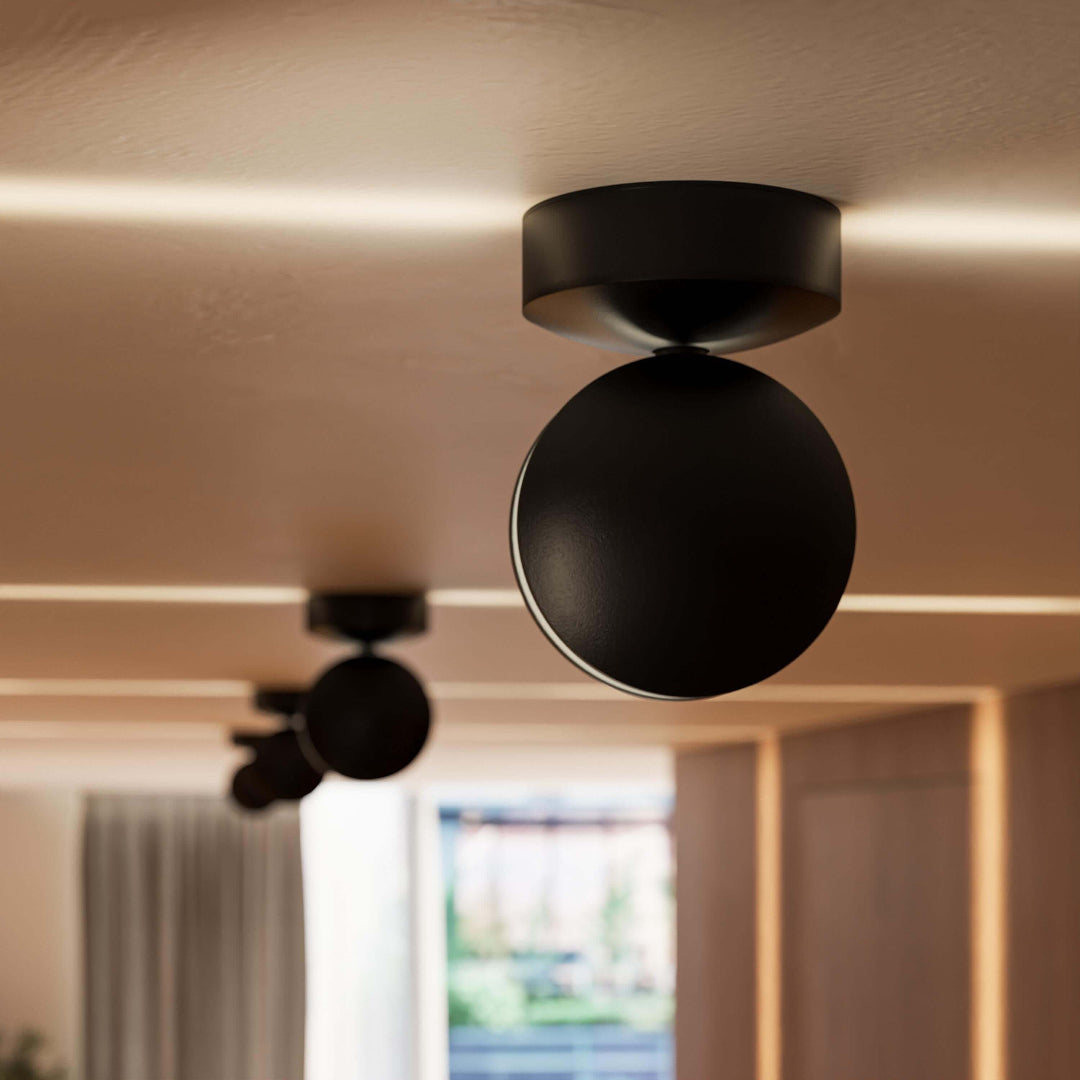 Lámpara de techo minimalista regulable con acabado mate y foco para interiores