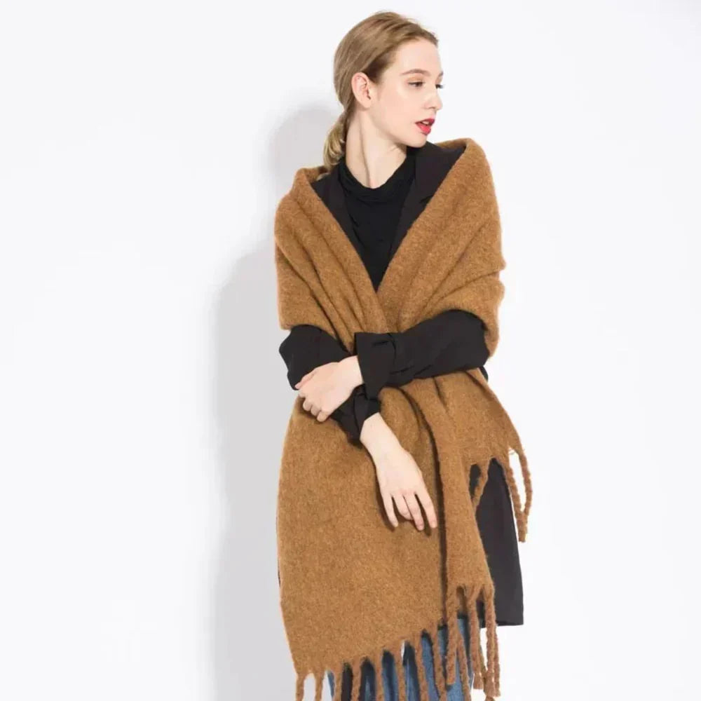 Bufanda de invierno extralarga y suave de cachemira para mujer