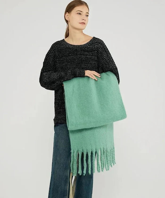 Bufanda de invierno extralarga y suave de cachemira para mujer