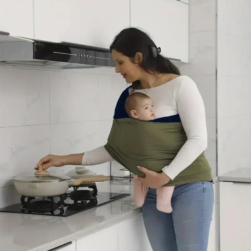 Fular portabebés ergonómico, transpirable, ajustable y manos libres