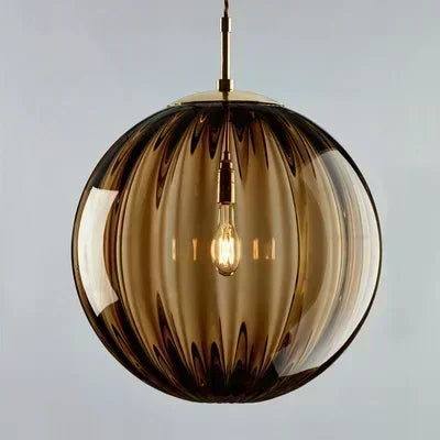 Lámpara colgante contemporánea de bajo consumo con globo de vidrio estilo nórdico
