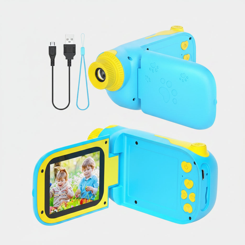 Set de cámara de juguete educativa recargable y sin pantalla, con filtros