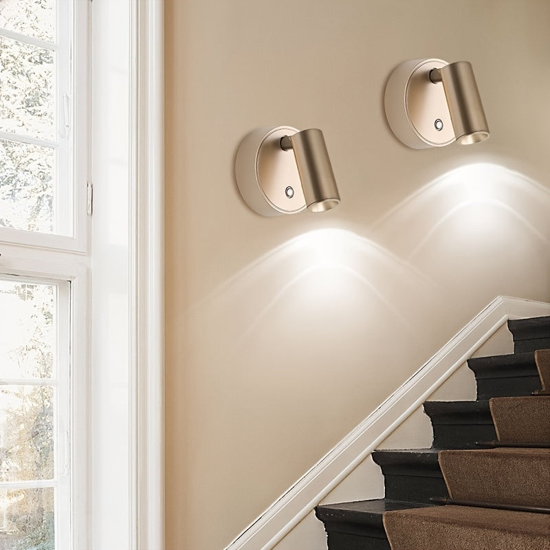 Aplique de pared inalámbrico recargable minimalista, desmontable, con control táctil magnético