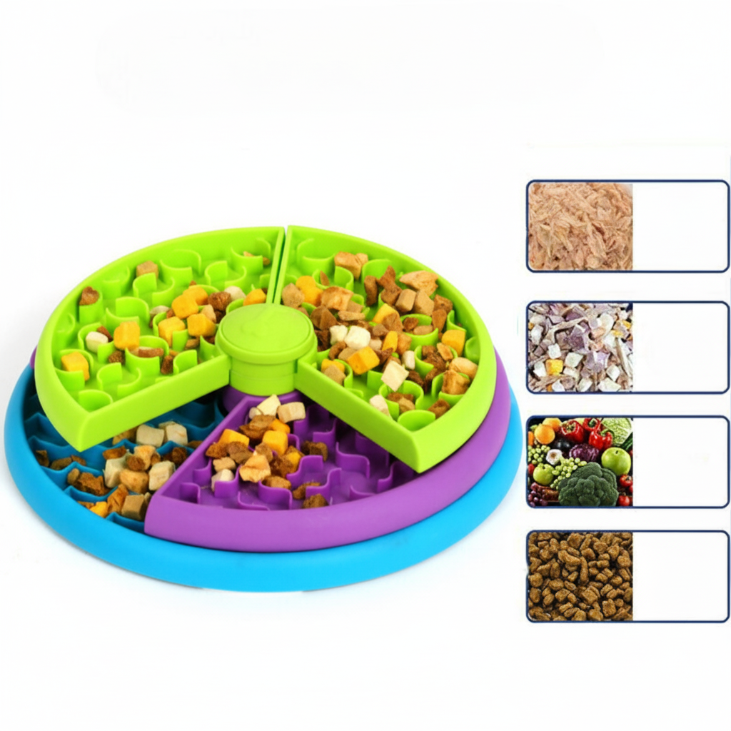Cuenco interactivo para perros con diseño de alimentación lenta y varios niveles de búsqueda de comida
