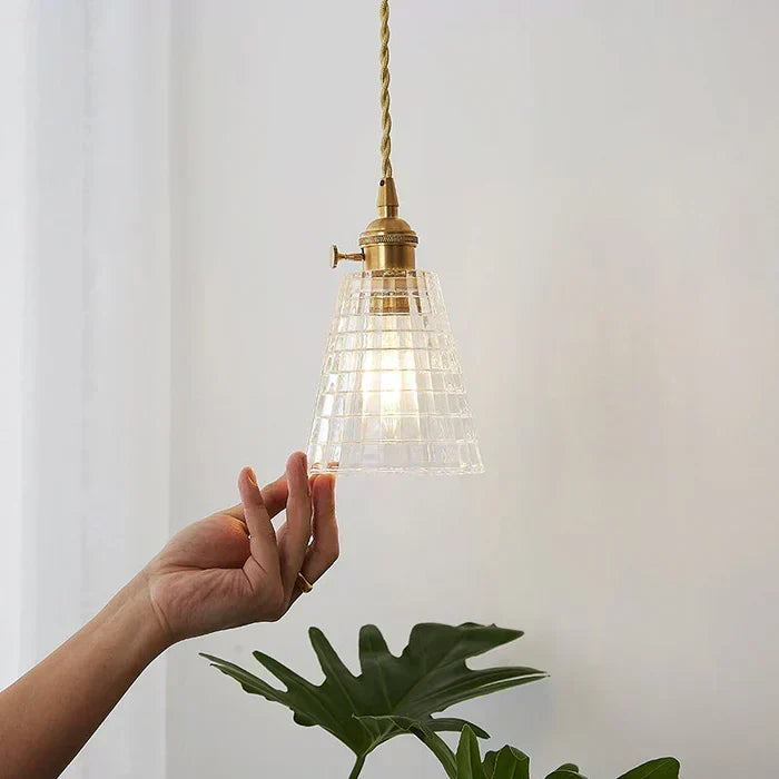 Lámpara colgante industrial para comedor con pantalla redonda de vidrio soplado a mano