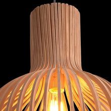 Lámpara colgante rústica de madera maciza artesanal con veta natural