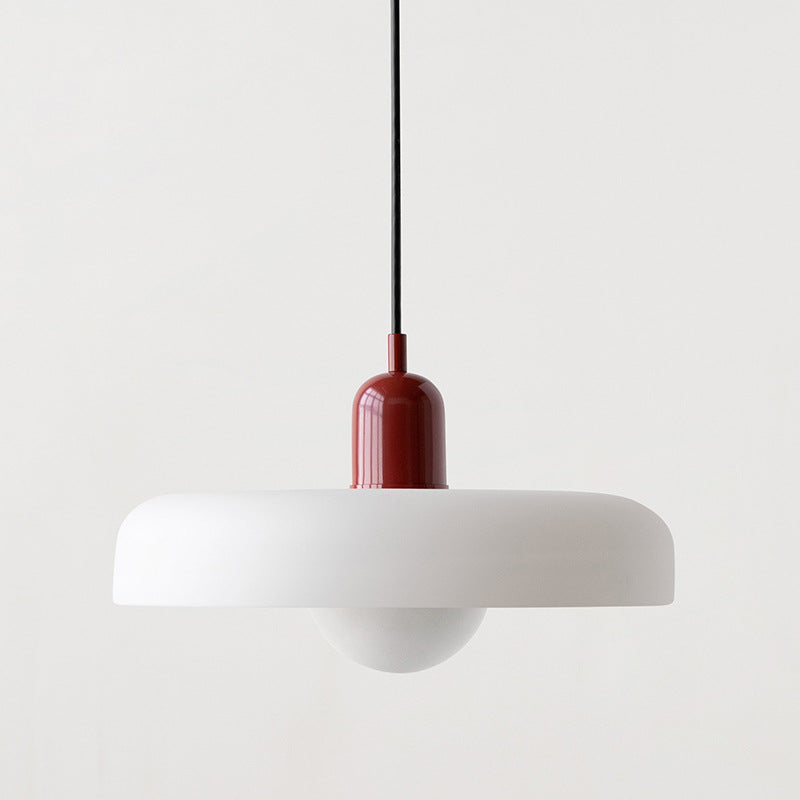 Lámpara colgante artística de suspensión ajustable con pantalla redonda de vitral