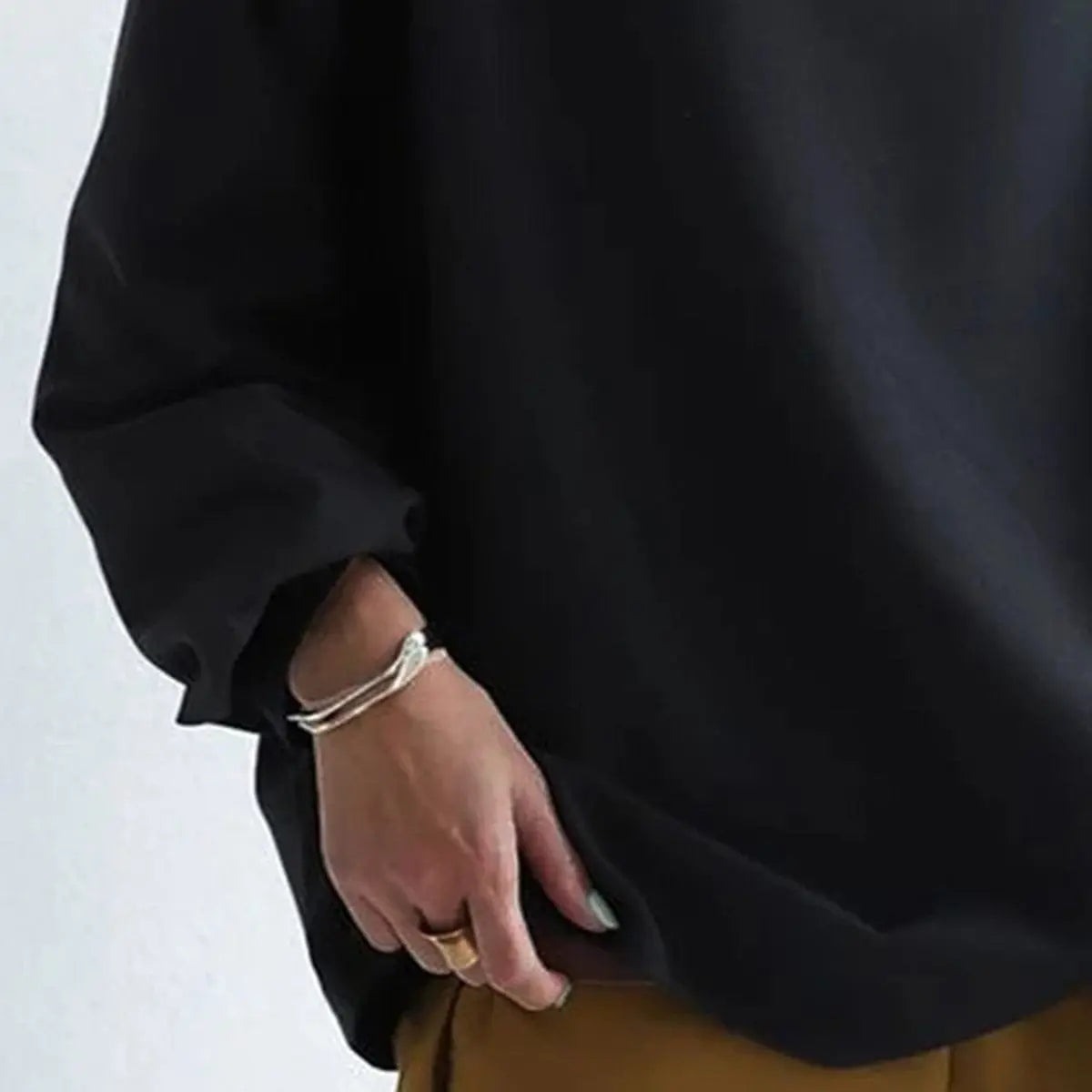 Jersey de cuello alto para mujer, de manga larga y corte extragrande