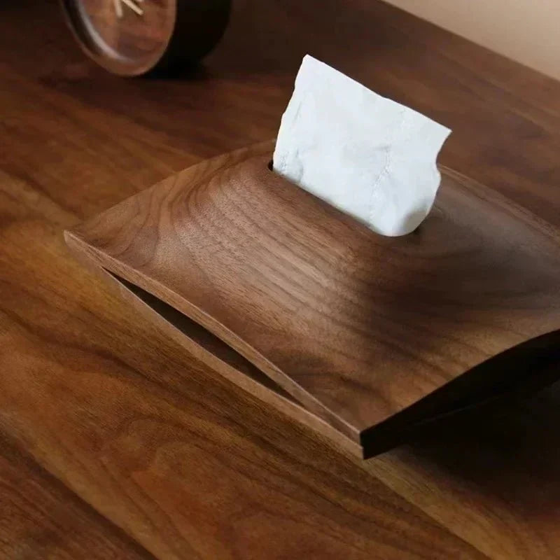 Portapañuelos rectangular escandinavo minimalista de madera de pino