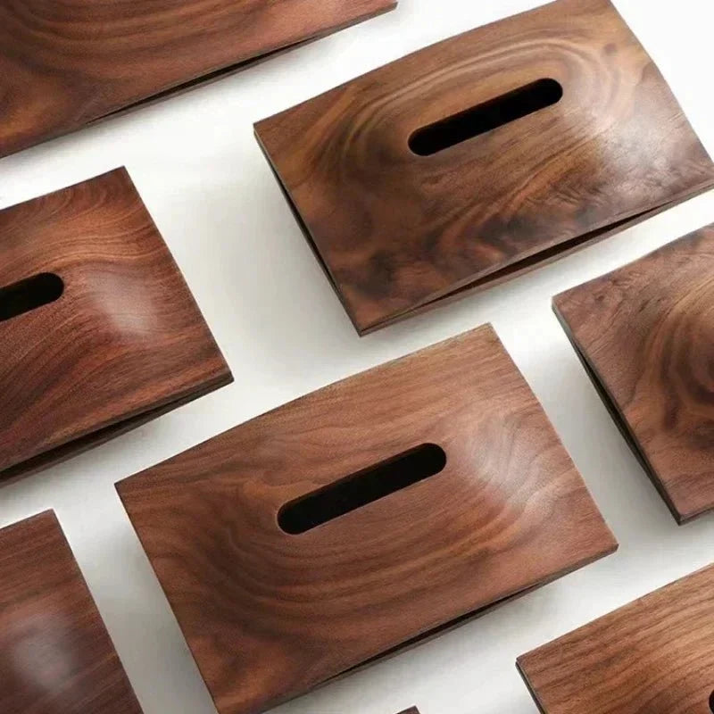 Portapañuelos rectangular escandinavo minimalista de madera de pino