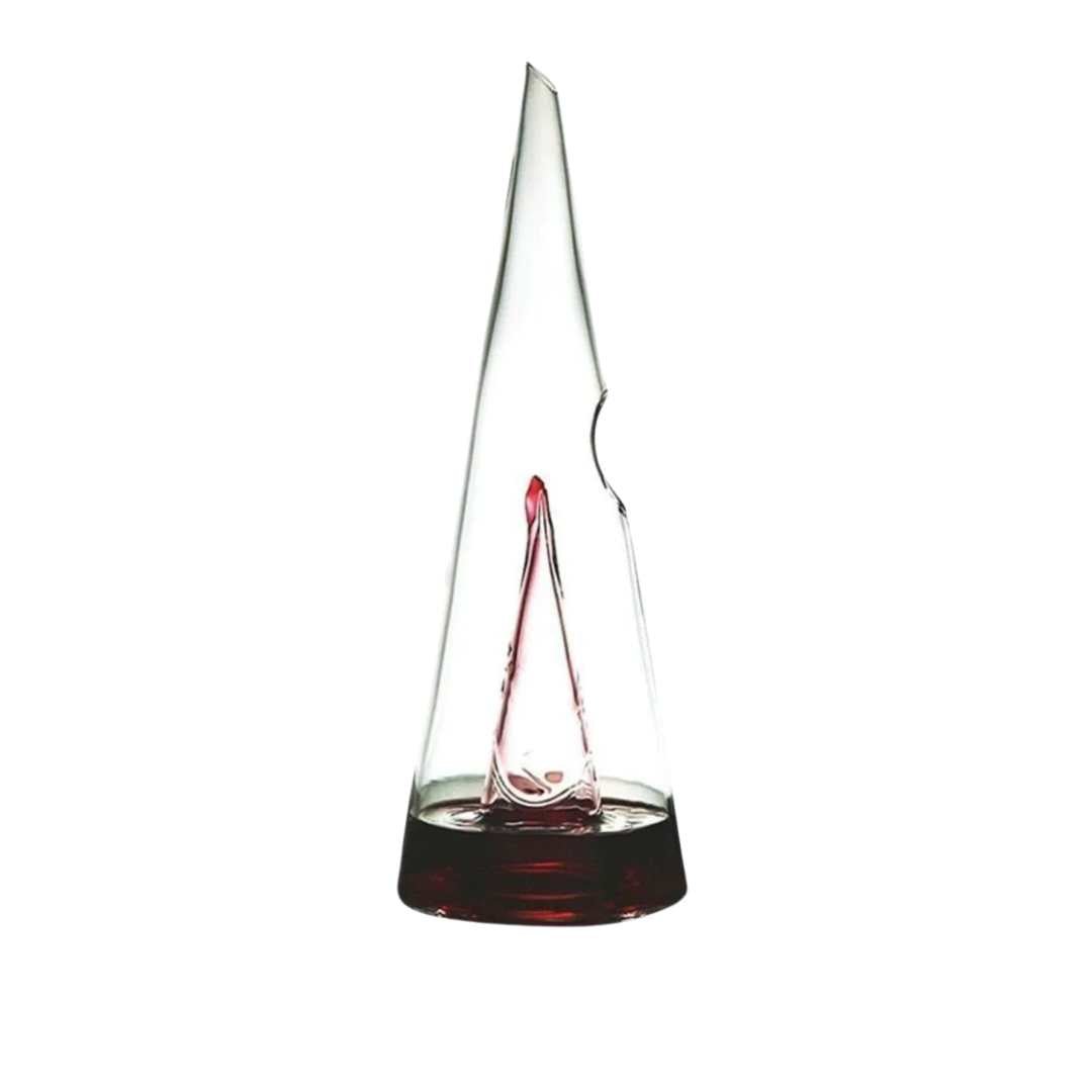 Jarra decantadora de vino de vidrio cónica y elegante