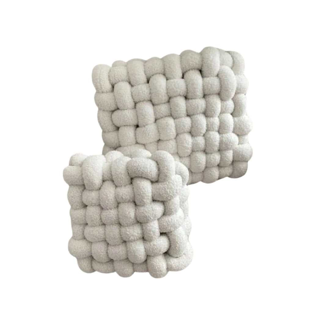 Cojín decorativo suave de felpa con forma de nudo nórdico